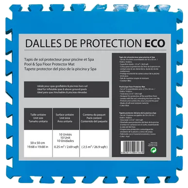 DALLES DE PROTECTION ECO BLEU 2,5m² 50 x 50 x 0,4 cm (x10)