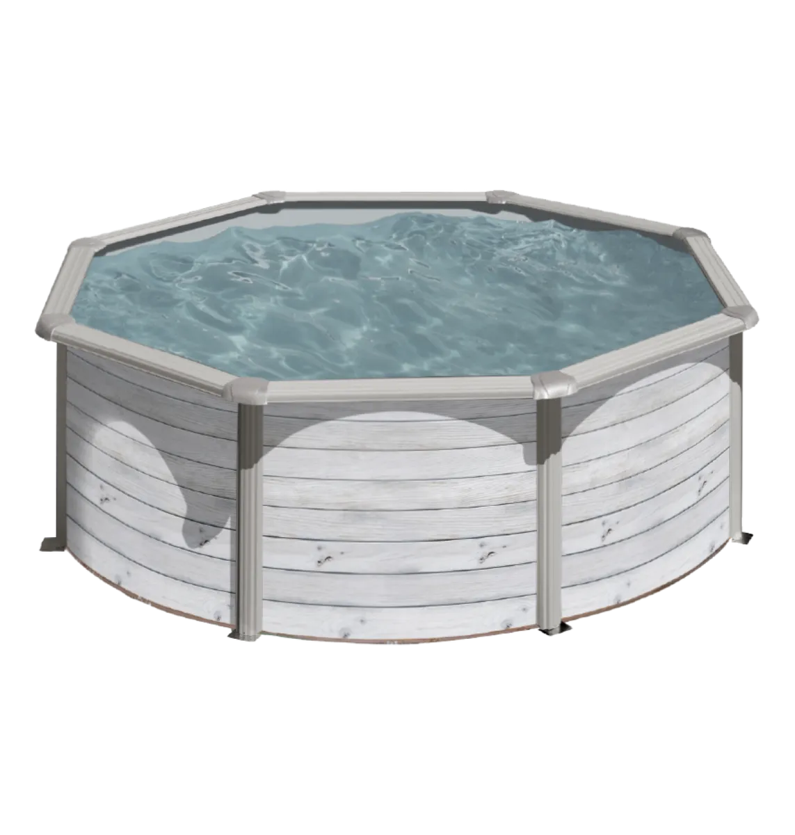 PISCINE ACIER 4,60 H 1,32 CERUSE SILVER