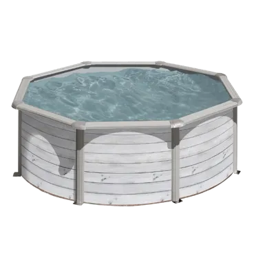 PISCINE ACIER 4,60 H 1,32 CERUSE SILVER