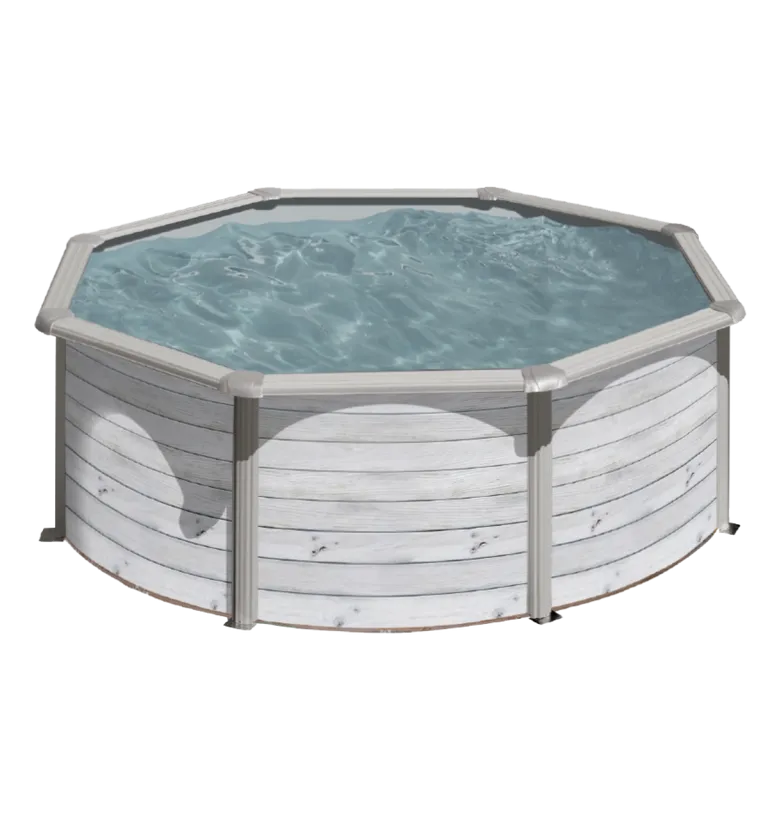 PISCINE ACIER 4,60 H 1,32 CERUSE BRONZE