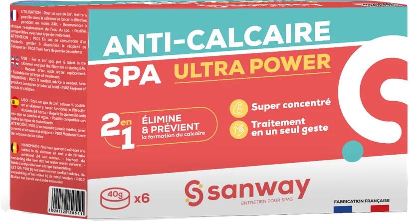 ANTI CALCAIRE SPA PASTILLES SANWAY (6X40GR)