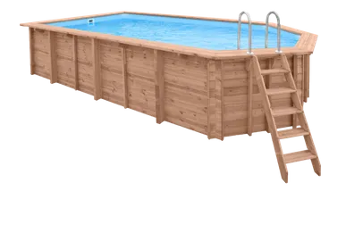 PISCINE BOIS INDIANA 6.70x4.00 H 1.38 LUXE