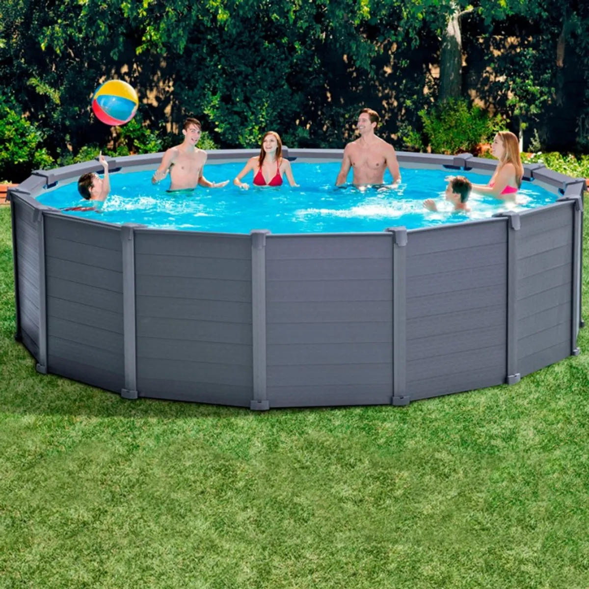 PISCINE INTEX GRAPHITE 4.78x1.24 + FILTRE A SABLE