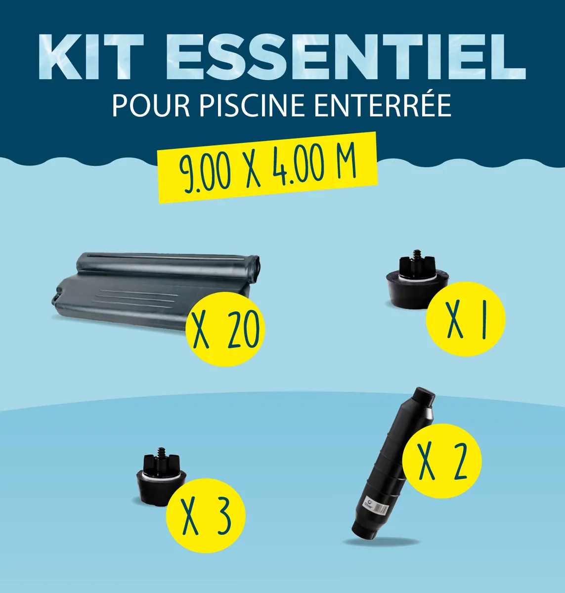 KIT HIVERNAGE PISCINE ENTERREE 9,00x4,00