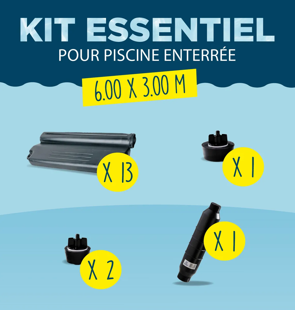 KIT HIVERNAGE PISCINE ENTERRE 6,00x3,00