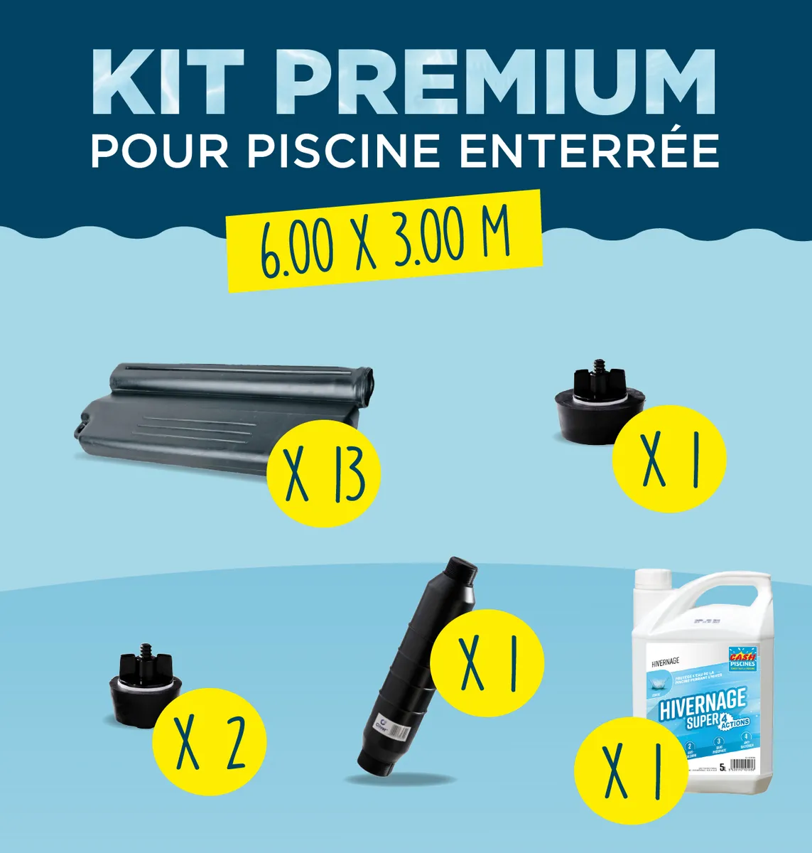 KIT HIVERNAGE PISCINE ENTERRE 6,00x3,00